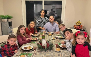 Foto della famiglia Berry a tavola