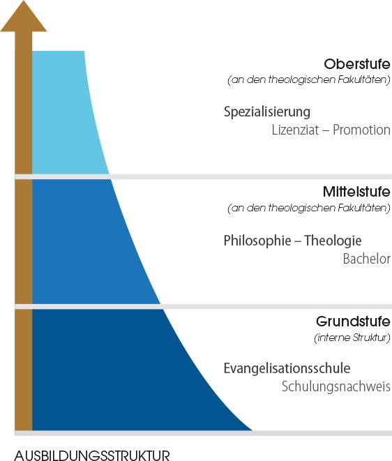 Ausbildungsstruktur - Grundstufe, Mittelstufe, Oberstufe