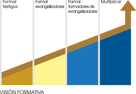 VISIÓN FORMATIVA - Formar testigos, Formar evangelizadores, Formar formadores de evangelizadores, Multiplicar